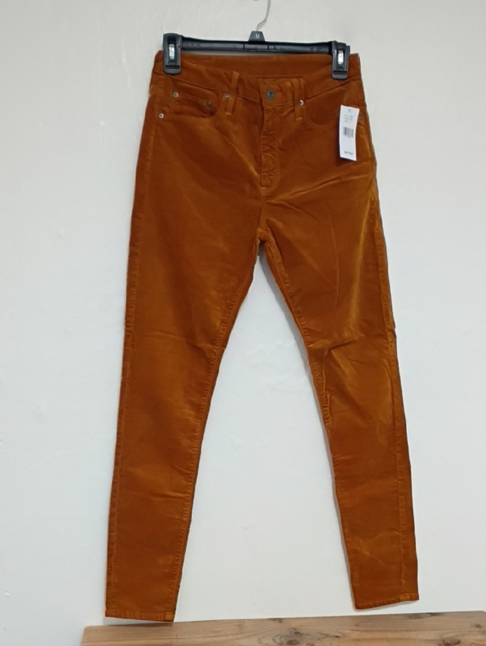 Adriano Goldschmeid Gold Velvet Farrah Skinny Ankle Jeans Size 27 NWT